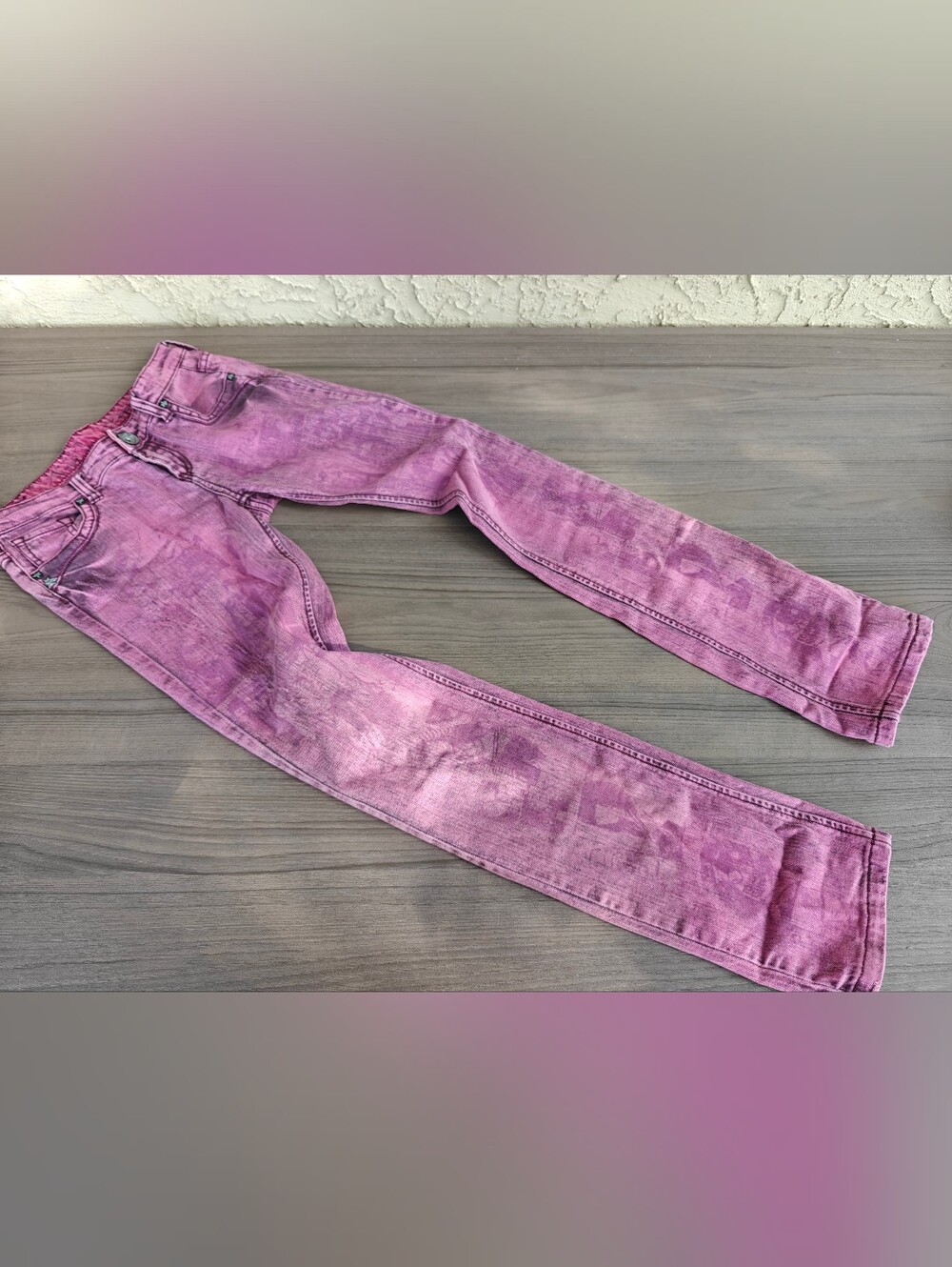 Y2K Tough Pink graphic Abstract Skinny Jeans